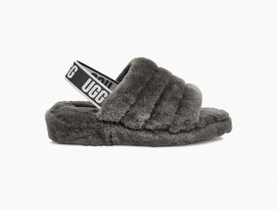 UGG Fluff Yeah Slides for Womens - Charcoal/Deep Grey India